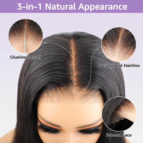 Pre-cut Lace Wig Straight Hair 4/27 Highlight Wear Go Glueless Wig 7x5 Lace Wig Preplucked with Natural Hairline