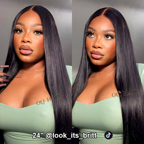 OQ HAIR Silky Straight Easy Wear Go Glueless Wigs Pre Cut 7x5 HD Lace Closure Wigs Beginner Friendly