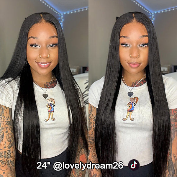 OQ HAIR Silky Straight Easy Wear Go Glueless Wigs Pre Cut 7x5 HD Lace Closure Wigs Beginner Friendly