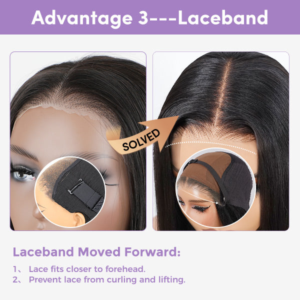 OQ HAIR Glueless Yaki Straight FreedoorM Wig Back Versatile Opening Pre-Cut 9x6 Skin Lace Wear Go Wig With Adjustable Fit Drawstring