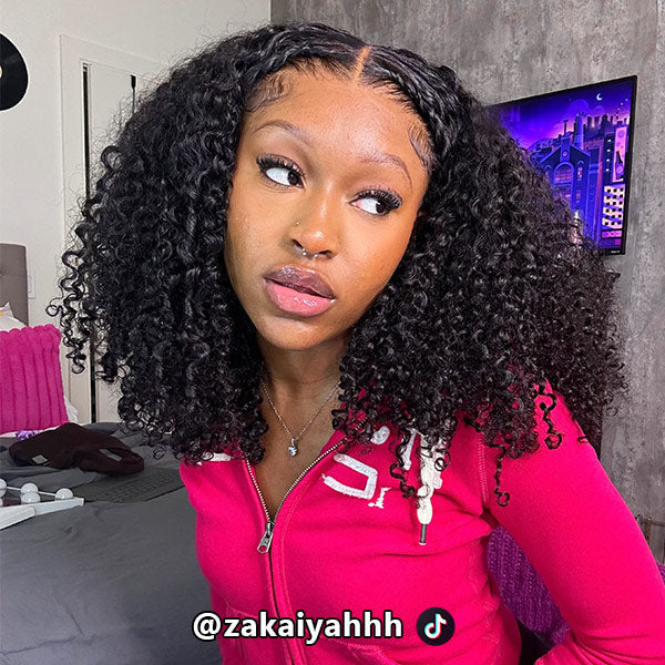 OQHAIR Kinky Curly Wear Go Wigs 7x5 HD Lace Pre Cut Lace Closure 100% Glueless Wigs