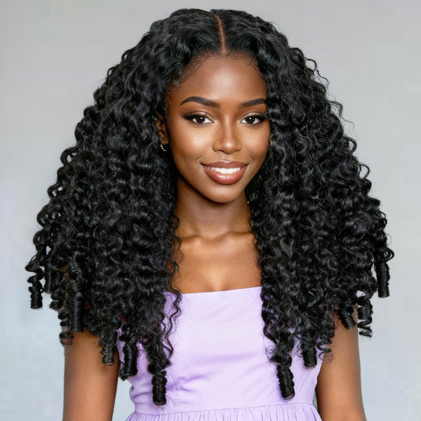 Burmese Curly Glueless Wig Bleached Knots 13x4 13x6 HD Lace Front Wear Go Wig With Flexible Fit Drawstring