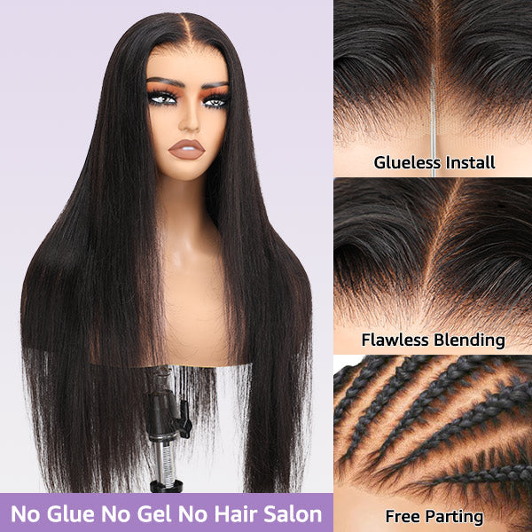 OQ HAIR Silky Straight Easy Wear Go Glueless Wigs Pre Cut 7x5 HD Lace Closure Wigs Beginner Friendly