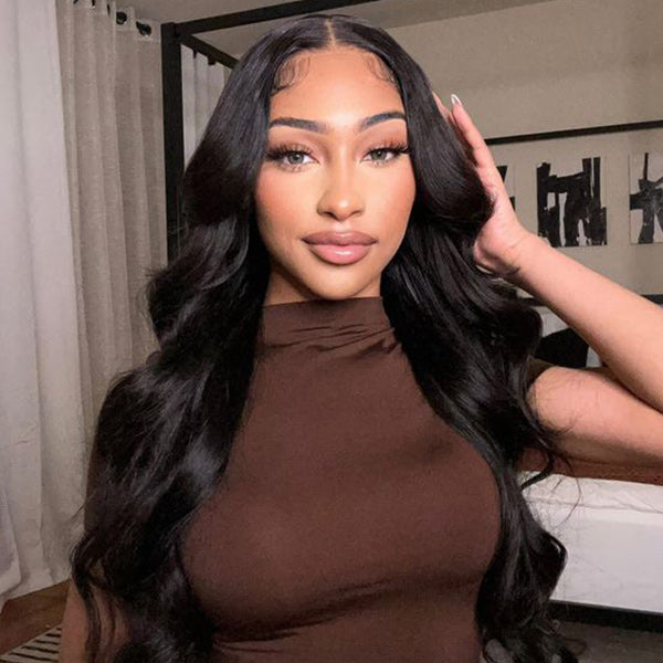 OQHAIR Body Wave Hair Wear & Go Glueless Wigs 7x5 Pre Cut HD Lace Closure Wigs With Pre Plucked Nautral Hairline