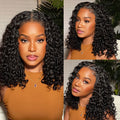 OQHAIR Wear Go Wigs Water Wave Hair Pre Cut 7x5 HD Lace Closure Short Bob Glueless Wig