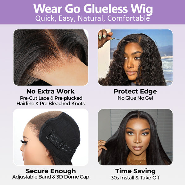 OQHAIR Body Wave Hair Wear & Go Glueless Wigs 7x5 Pre Cut HD Lace Closure Wigs With Pre Plucked Nautral Hairline