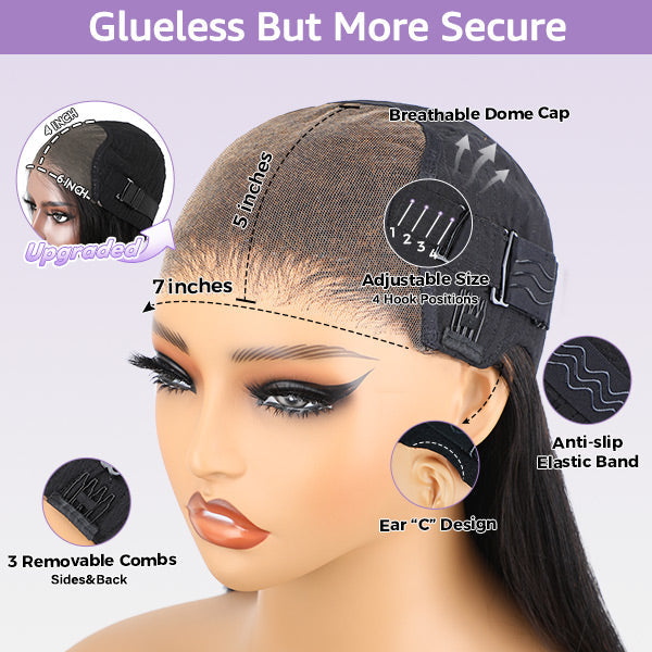 OQHAIR Body Wave Hair Wear & Go Glueless Wigs 7x5 Pre Cut HD Lace Closure Wigs With Pre Plucked Nautral Hairline