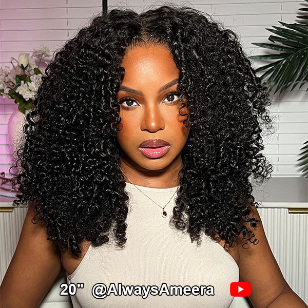 OQHAIR Kinky Curly Wear Go Wigs 7x5 HD Lace Pre Cut Lace Closure 100% Glueless Wigs