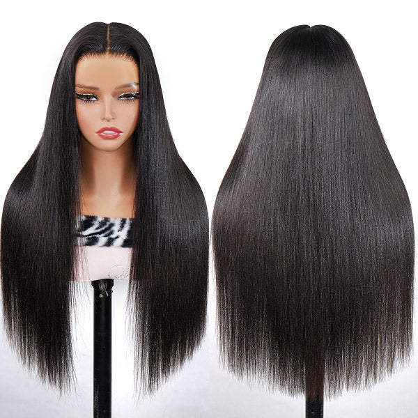 OQ HAIR Glueless Yaki Straight FreedoorM Wig Back Versatile Opening Pre-Cut 9x6 Skin Lace Wear Go Wig With Adjustable Fit Drawstring