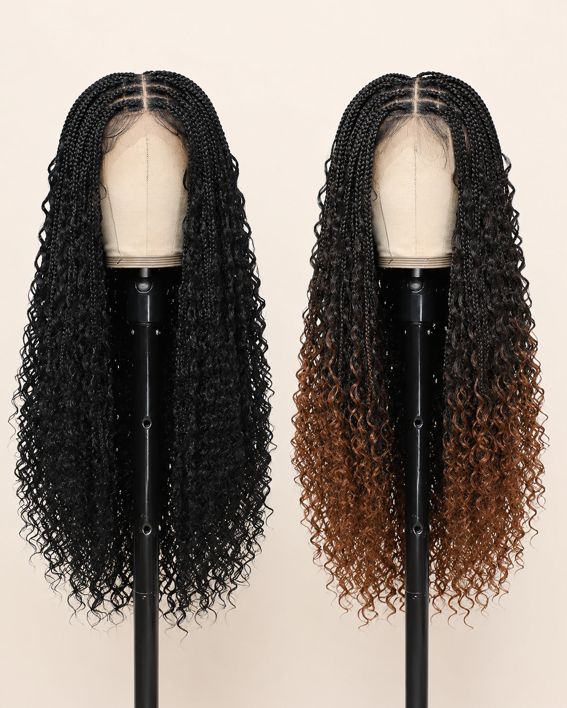 Perruque box braids longues sans colle, coiffure protectrice, portée