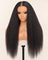 Perruque lisse texturée sans colle, noir naturel, portée