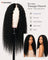 Perruque tissage ouvert bouclé sans colle, noir naturel, portée