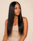 Perruque tissage ouvert lisse sans colle, noir naturel, portée
