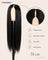 Perruque tissage ouvert lisse sans colle, noir naturel, portée