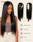Perruque tissage ouvert lisse sans colle, noir naturel, portée