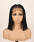 Perruque tresses box braids sans colle, noir naturel, portée