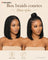 Perruque tresses box braids sans colle, noir naturel, portée