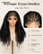 Perruque tresses knotless sans colle, noir naturel, portée